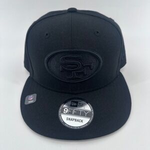 San Francisco 49ers Hat Cap Snap Back New Era 9Fifty Mens Black Tonal NFL